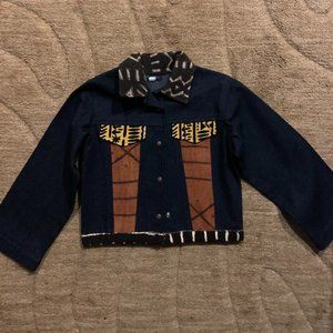 NWOT - Imani Pamoja Mudcloth And Denim Unisex Jacket